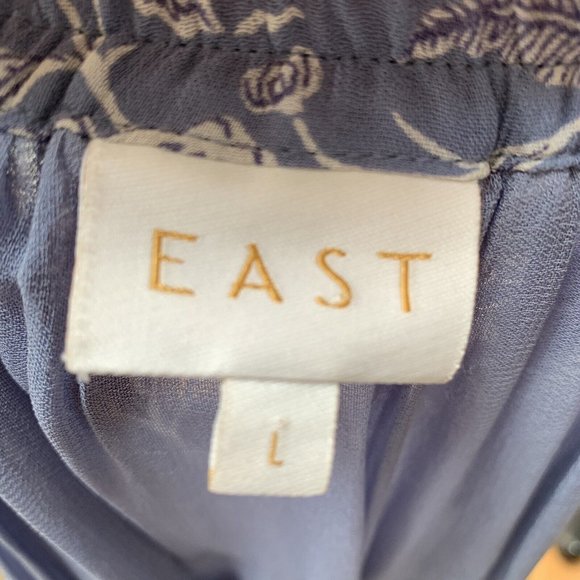 EAST Full Long Maxi Skirt Size Large Chiffon Asymmetrical Hem Gypsy Boho Sequins - Picture 4 of 11